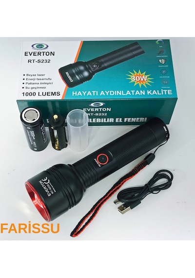 Everton Rt-s232 Profesyonel Güçlü Işıklı Ve Şarjlı El Feneri