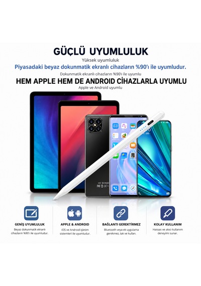 Manyetik Şarjlı Stylus Kalem Type-c Şarjlı Tablet Kalemi Hassas Uçlu Dokunmatik Kalem 1