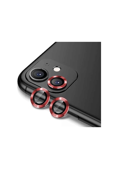 İphone 12 Uyumlu Zore Cl-12 Premium Safir Parmak İzi Bırakmayan Anti-reffrmive Kamera Frm Kor Kırmızı