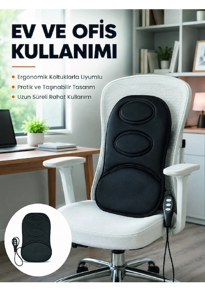 Ev Ve Araç İçin Masaj Minderi Modlu Isıtmalı Titreşimli Koltuk Masaj Pedi
