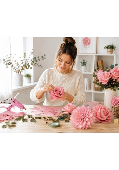 Eva Kağıt, Çiçek Yapım Eva, Dekoratif Süsleme Ve Elişi Kağıdı, 1.5 Mm - 50x70 Cm - Pudra Pembe