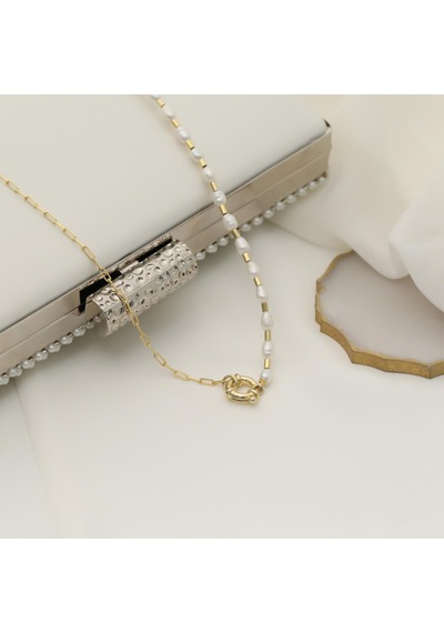 925 Ayar Gümüş Barock White Tatlısu İncisi Kolye-4mm