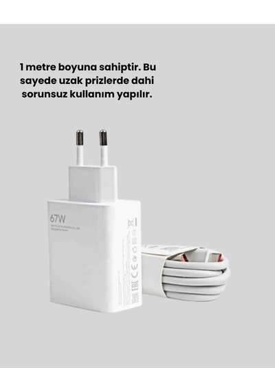 67 Watt Yüksek Güç Şarj Adaptörü Mi 10 Mi 11 Mi 12 Uyumlu Renkli