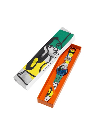 Swatch Suoz363 Leger's Two Women Holding Flowers Unisex Kol Saati