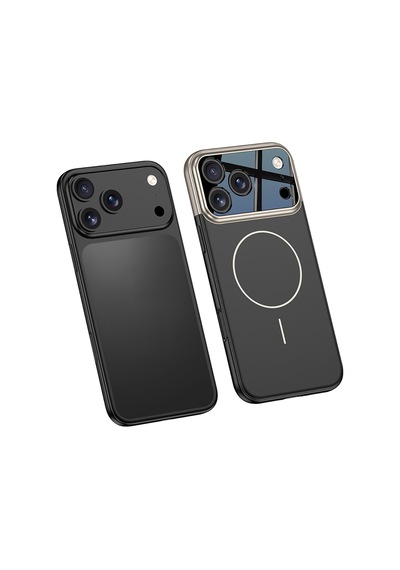Apple iPhone Uyumlu 17 Pro Kılıf M-safe Şarj Özellikli Çift Parçalı Pazarplus Napoli Kılıf Lacivert-siyah