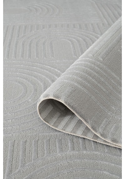 Cotto Motto Tt002g Gri Halı Modern Geometrik Çizgili Pamuk Taban Yıkanabilir Salon Mutfak Halısı