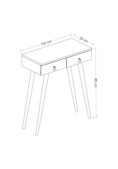 Dekorosso Arden Ahşap Ayaklı Modern Dekoratif Dresuar Beyaz  100Cm Beyaz