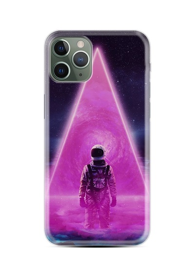 Apple iPhone Uyumlu Iphone 14 Pro Max Kılıf Resimli Desenli Silikon Platinium Series Astro Purple 1890