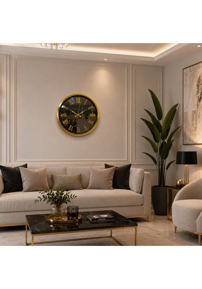 Gold Majestic Aynalı 40 X 40 Cm Duvar Saati