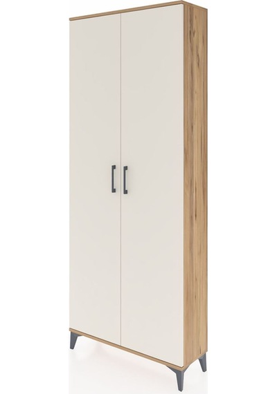 Arges Dolap 2 Raflı 2 Kapaklı Tek Askılı 88x30x221 Çam-aytaşı Çam