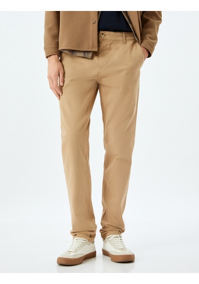 Koton Slim Fit Pamuklu Gabardin Pantolon Bej 5wam40055hw Ekru
