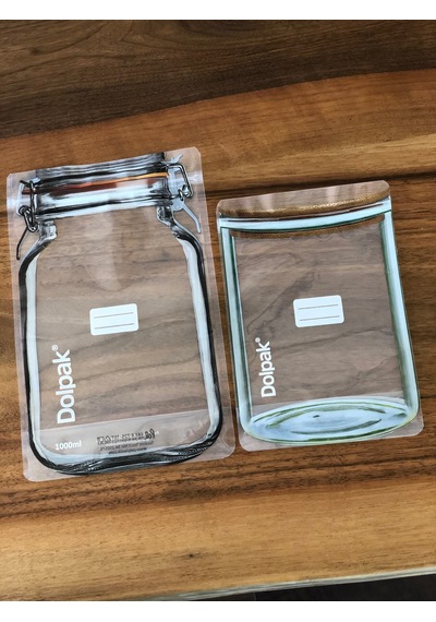 2 Boy Kavanoz Görünümlü Doypack Saklama Poşeti 5orta-700 Ml / 5 Büyük-1000 Ml