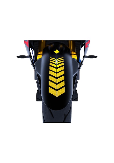 Moto Rider 4'lü Sticker Seti Reflektif Sarı İç Dış Jant Şeridi Kask Ve Çamurluk Çınar Extreme