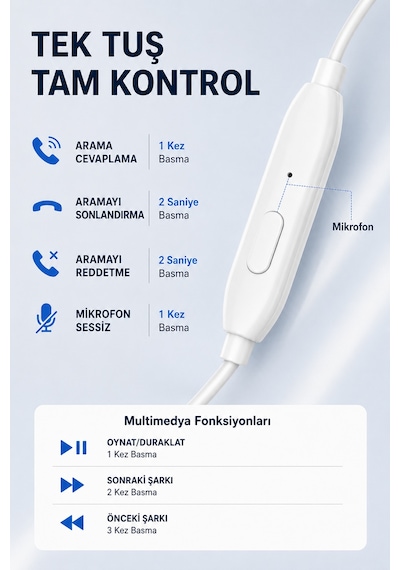 Jopus Yüksek Sesli Stereo Kulak İçi Kulaklık Mikrofonlu 3.5mm Aux Jack Girişli 1m Kablo Tak Çalıştır iOS Android Uyumlu