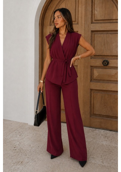 Seeh Bordo Basic Yelek Pantolon Takım Sh241 Standart