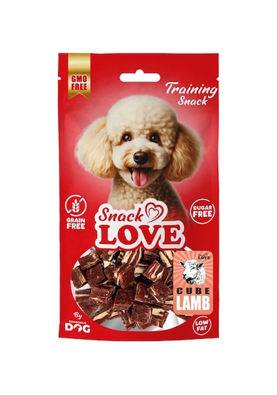 Snack - 229 - Love Köpek Ödül Ve Eğitim Kuzu-morina Küp Şekil Kesimli 12 Mm - Spt-gld - 70 Gr