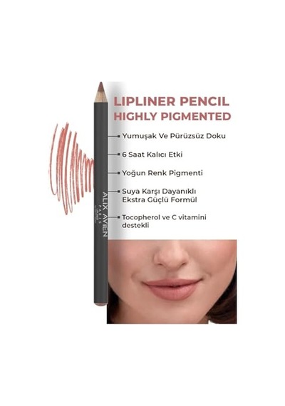 Alıx Avıen Uzun Süre Kalıcı Dağılma Yapmayan Nemlendirici Dudak Kalemi - Lipliner Pencil 02 Dirty Nude Diğer
