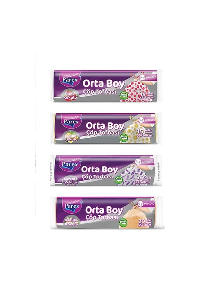 Büzgülü Çilek Limon Lavanta Vanilya Kokulu Orta Boy Çöp Torbası