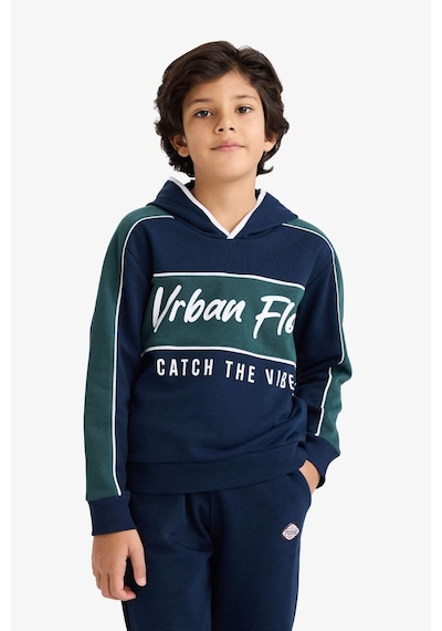 Defacto Erkek Çocuk 2li Takım Kapüşonlu Baskılı Sweatshirt Eşofman Altı G5354a825wnnv256 Lacivert-nv256