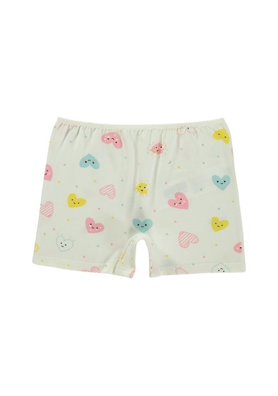 Civil Girls Kalp 2-12 Yaş Kız Çocuk 2'li Boxer - Standart Çok Renkli