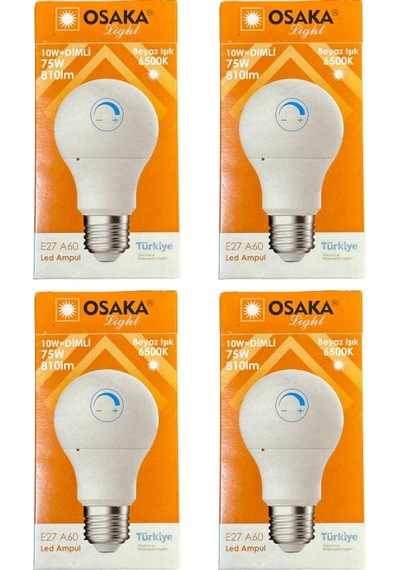 Osaka 10w 75w 6500k Beyaz Işık E27 Duylu Dim Edilebilir Led Ampul 4 Adet