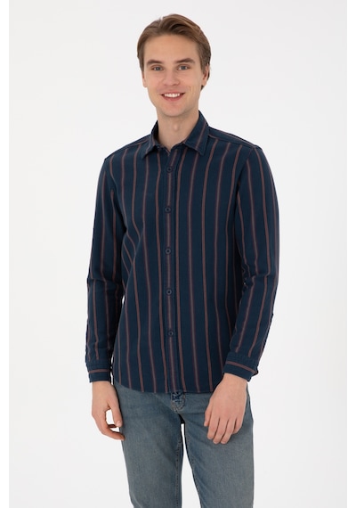 U.s. Polo Assn. Erkek Lacivert Gömlek Desenli 50308398-vr033