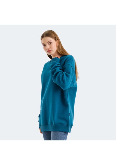 Slazenger VADIM Oversize Kadın Oversıze Petrol Sweatshirt