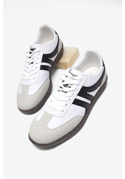 Tonny Black Rahat Kalıp Nefes Alabilen Sneaker Kadın Beyaz Siyah Sneaker Tbhtc020