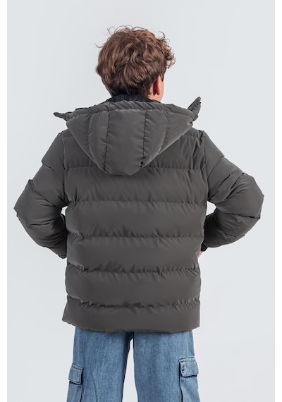 Pina Kids Nova Kumaş Kapüşonlu Erkek Çocuk Kışlık Mont Km2509 Füme