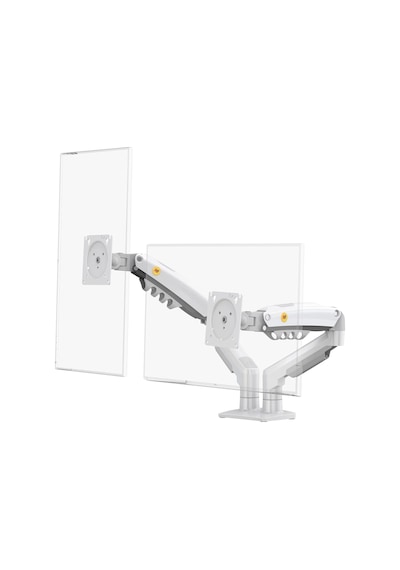 North Bayou Nb F160 17-27" Çift Kol 2-9 Kg Amortisörlü Monitör Standı Beyaz