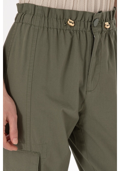 U.S. Polo Assn. Kadın Koyu Haki Jogger Fit Kanvas Pantolon 50300356-VR111