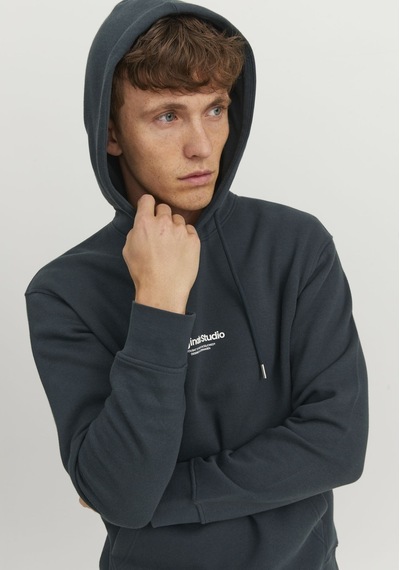 Jack & Jones Kapüşonlu Göğüs Baskılı Sweatshirt - Vesterbro 12241687 Magical Forest Mor
