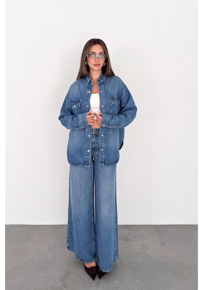 Kadın Açık Mavi Jean Denim Oversize Kalıp %100 Tencel Dökümlü Cepli Düğmeli Kot Gömlek Sofia-6002 Açik Mavi Kadın Açık Mavi Jean Denim Oversize Kalıp %100 Tencel Dökümlü Cepli Düğmeli Kot Gömlek Sofia-6002 Açik Mavi