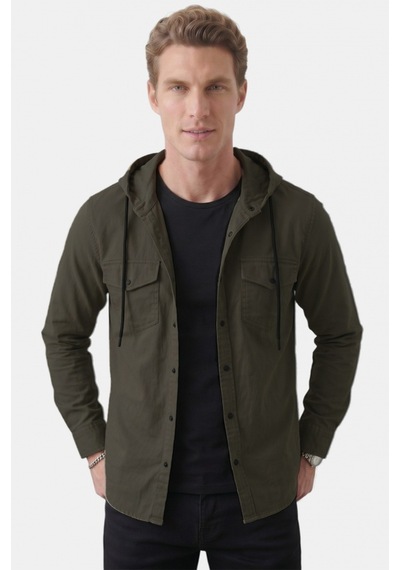 Deep Sea Deepsea Haki Kapüşonlu Likralı Kot Gömlek Slim Fit Çıt Çıt Kapamalı Erkek Gömlek 2300396 Deep Sea Deepsea Haki Kapüşonlu Likralı Kot Gömlek Slim Fit Çıt Çıt Kapamalı Erkek Gömlek 2300396