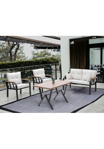 Tu Tienda Nergiz 2 1 1 Masa Bahçe Balkon Mobilyası,krem Bej