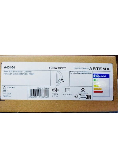 Artema Flow Soft A43404 C Tipi Eviye Bataryası Krom