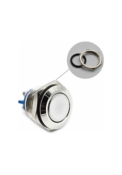 16mm Metal Panel Montaj Düz Kafa Push Buton No Dc 6a 12v Ac 3a 250v Ip67 Su Geçirmez