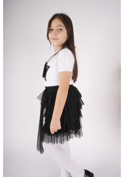 Miniko Kids 23 Nisan 29 Ekim Konsept Yıldız Detaylı Tül Detaylı Kat Kat Tütü Etekli Takım Siyah Miniko Kids 23 Nisan 29 Ekim Konsept Yıldız Detaylı Tül Detaylı Kat Kat Tütü Etekli Takım Siyah