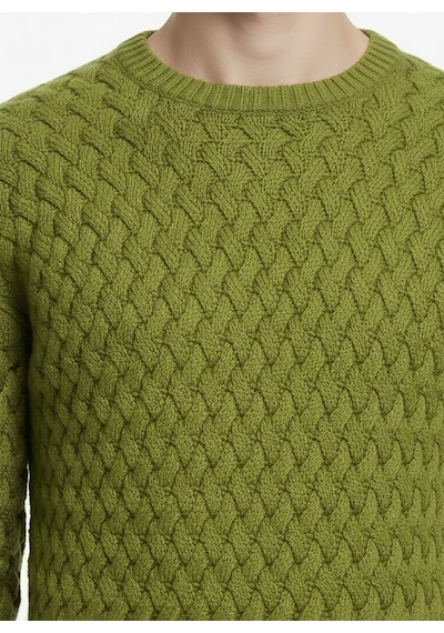 Alpha Studio Yeşil Erkek Bisiklet Yaka Regular Fit Kazak Au-3081c Merıno Mock Neck Sweater Alpha Studio Yeşil Erkek Bisiklet Yaka Regular Fit Kazak Au-3081c Merıno Mock Neck Sweater