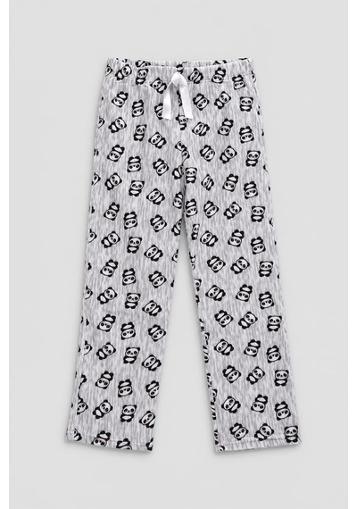 Markapia Kadın Panda Desenli Polar Pijama Altı Gri