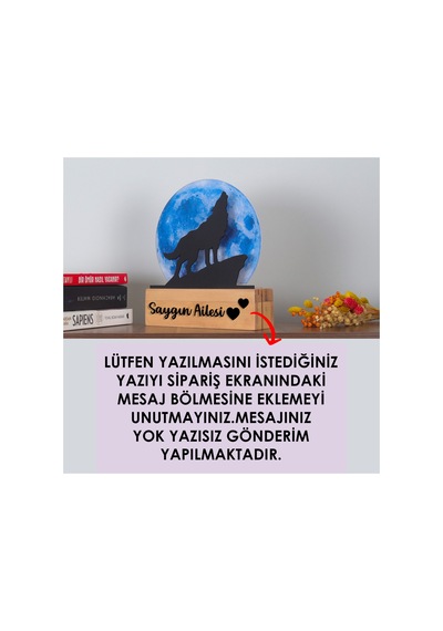 Led Işıklı Pleksi Dolunay Kişiselleştirilebilir Dekoratif Biblo Ursula Kurt Anahtar Askılığı Mavi - 737202186