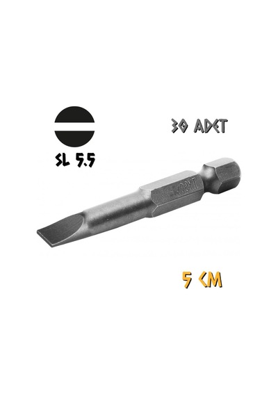 Kupa Tyson Vidalama Ucu Bits Uç - Sl5.5 Düz - 5 Cm. - 30 Adet