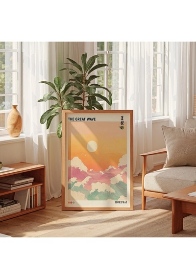 Hokusai Büyük Dalga Posteri, Japon Duvar Sanatı, Hokusai, Japandi Duvar Sanatı, Hokusai Posteri