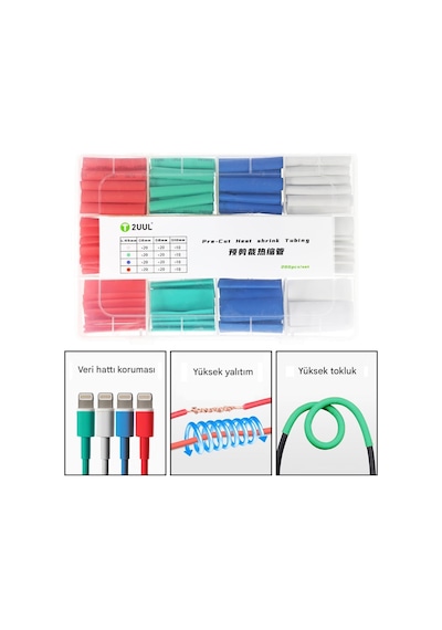 200 Adet Isıyla Daralan Makaron Seti Heat Shrink Elektrik Yalıtım 1 Adet