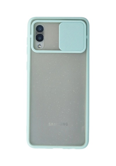 Samsung Galaxy A02 Kılıf Palm Buzlu Kamera Sürgülü Silikon - Turkuaz