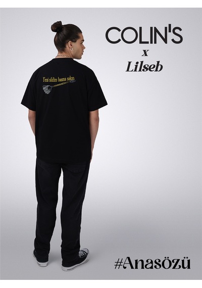 Colin's Colins Unısex Lilseb Sloganlı Siyah Tişört Cl1072009 Q1.v1 Blk Siyah
