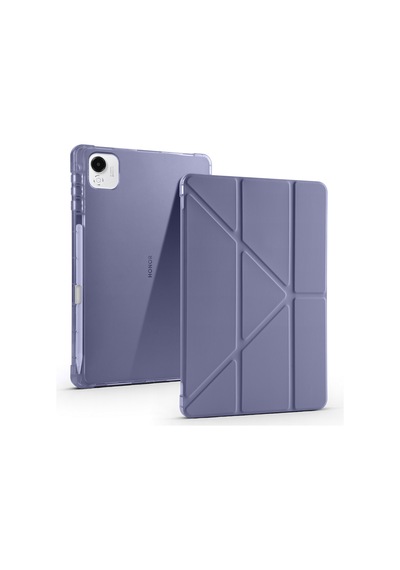 Lexroo Honor Pad X9 Pro Kılıf Tri Folding Kalem Bölmeli Standlı Kılıf - Siyah Silikon