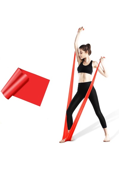 Gus Company 2 Metre Kırmızı Yoga Pilates Egzersiz Bandı Terabant Açık Uçlu - Orta Direnç Kırmızı