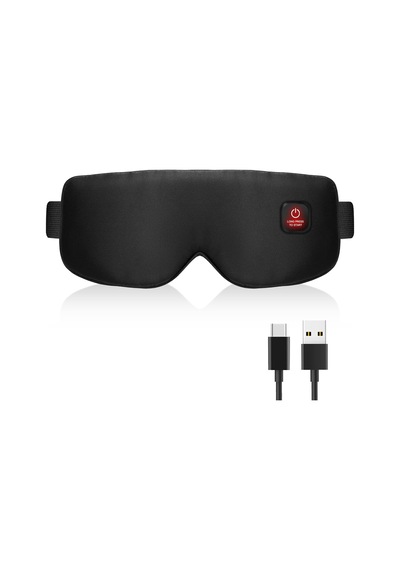 Kuru Gözler İçin Akülü Isıtmalı Göz Maskesi, Usb Göz Isıtma Pedi, Şarj Edilebilir, Gerçek İpek, Erkekler Kad