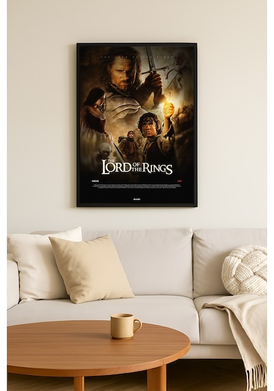 Lord Of The Rings Siyah Ahşap Çerçeveli Poster, Film Duvar Tablosu